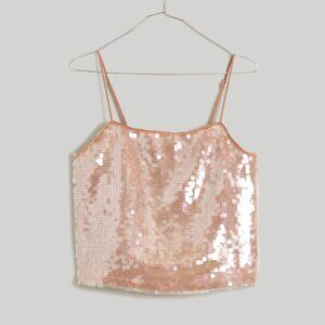 Madewell sequin square neck cami, size M